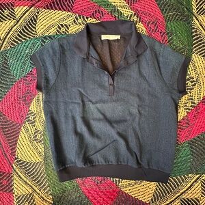 Zara Navy Blue Collared Shirt Size XS